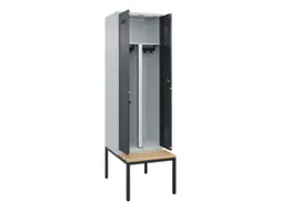 PBM-locker met bank,HxBxD 2120x600x815mm,2vak,vak B 300mm