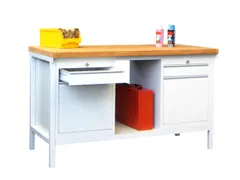 Werkbank 900x1500x700mm 4laden Frame/behuizing Ral7035 Front Ral5012