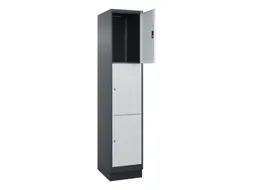 lockerkast,HxBxD 1950x400x500mm,1x3vakken,vak B 400mm,cil.-slot,sokkel