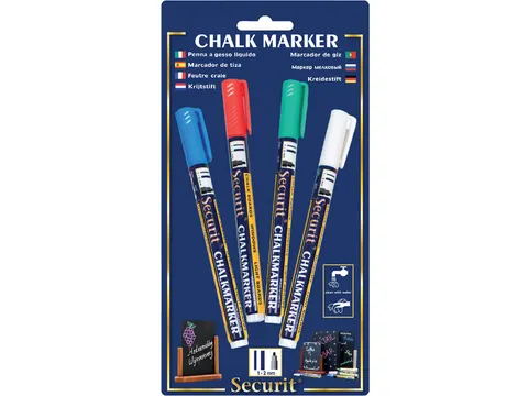 Krijtstift Securit Sma-100 Rond Assorti 1-2mm Blister à 4st