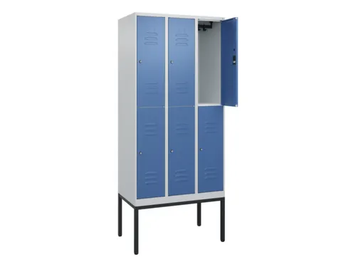 dubbeldekse locker,HxBxD 2120x900x500mm,3x2vak.,vak B 300mm,cil.-slot