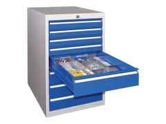 ladekast 800x500x600mm 8laden cilinderslot RAL7035 front RAL5010