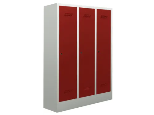 lockerkast v. kinderen,HxBxD 1600x930x500mm,3vak,RAL7035,front RAL3000