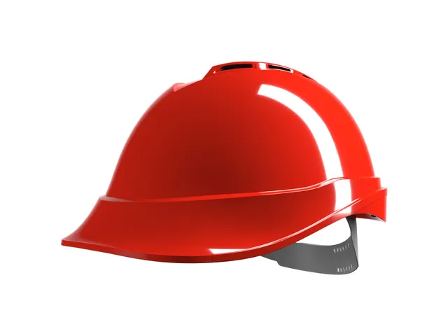 MSA V-Gard 200 veiligheidshelm met Push-Key binnenwerk Rood