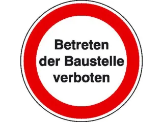 verbodsbord,Betreden van de bouwplaats verboden,aluminium gemerkt - 1