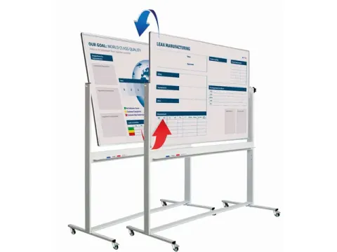 Kantelbord whiteboard Dubbelzijdig Bedrukt 120x180cm staal alu-profiel
