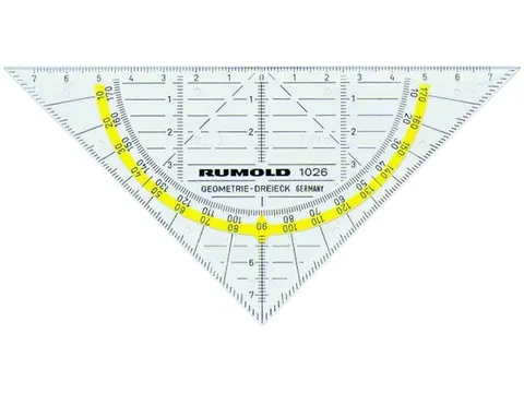 Geodriehoek Rumold 1026 160mm transparant