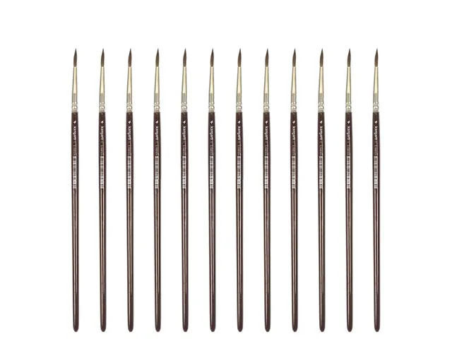 Ronde penseel Kangaro #4 kort gelakt hout doos a 12 stuks