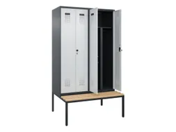PBM-locker met bank,HxBxD 2120x1200x815mm,4vak,vak B 300mm