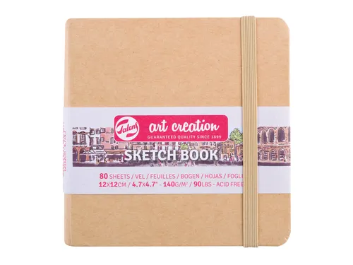 Schetsboek Talens Art Creation 80 witte vellen 140gr 120x120mm kraft