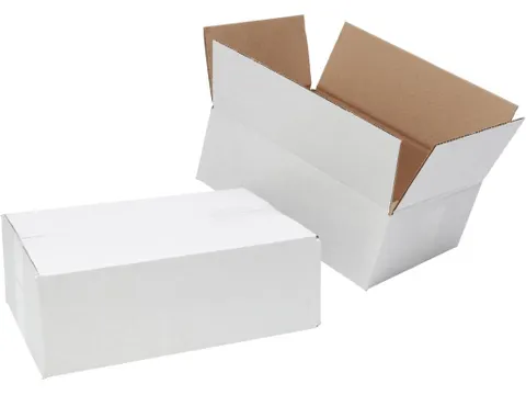 Carton américain pliable 305x220x150mm simple cannelure Blanc