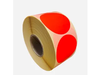 Etiket Rond Fluor Rood 50mm Op rol 2000 Stuks - 1