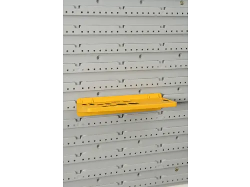 gereedschapshouder,v. perfoplaat,HxBxD 45x230x95mm,geel,PP