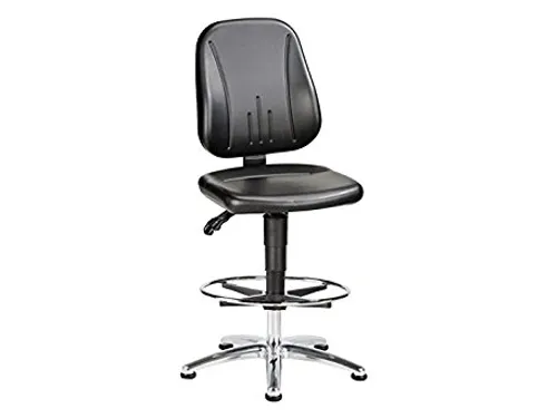ESD-werkplaatsstoel kunstleer zwart 440-620mmx460x470mm wielen