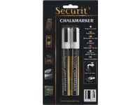 Krijtstift Securit SMA-510 schuin wit 2-6mm blister à 2st
