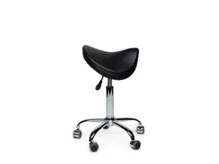 Zadelkruk Office Premium laag zonder voetring harde wielen zw - 3