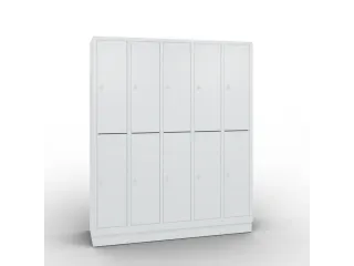 lockerkast draaigrendel 1800x1480x500 5x2vakken RAL7035 front RAL7035 - 1