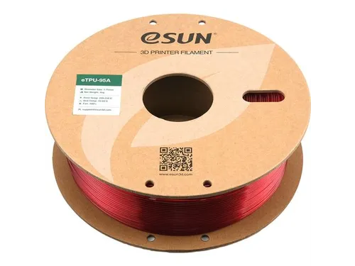 3D Printer Filament eTPU-95A eSun 1,75mm Transparant Rood 1kg