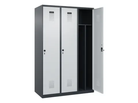 locker voor scheiding van kleding,HxBxD 1850x1200x500mm,3vak