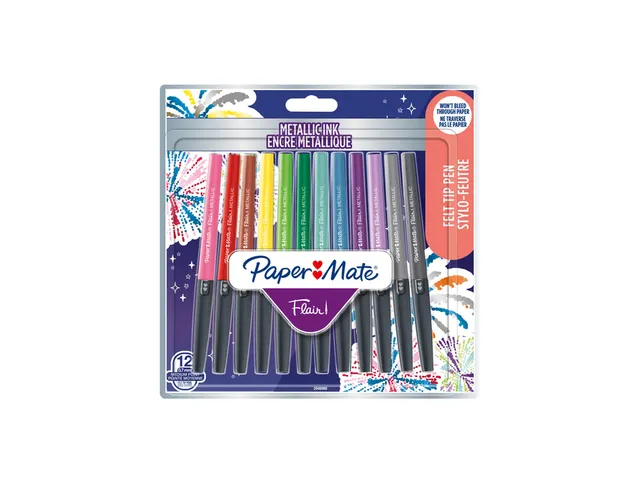 Fineliner Paper Mate Flair Metallic 12 stuks assorti