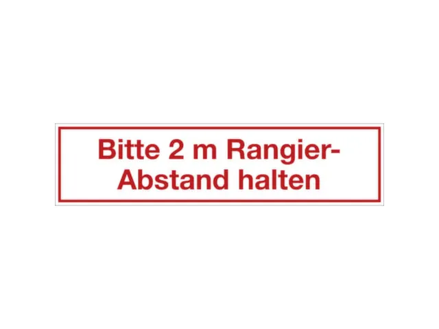 aanwijzingsbord,Rangeer-afstand van 2m aanhouden,folie,rood/wit