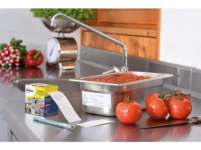 Avery etiketten voedselcodering Frans 98x40mm 300 etiketten op rol