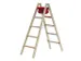 trapladder,beide zijden,2x5,treden,balk L 1,52m,hout