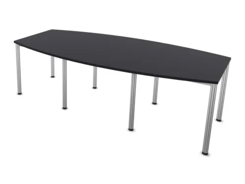 vergadertafel,HxBxD 740x2400x1200mm,vatvormig,CC-zwart