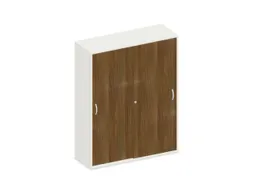 schuifdeurkast,HxBxD 1540x1200x430mm,decor romp wit,decor front noten