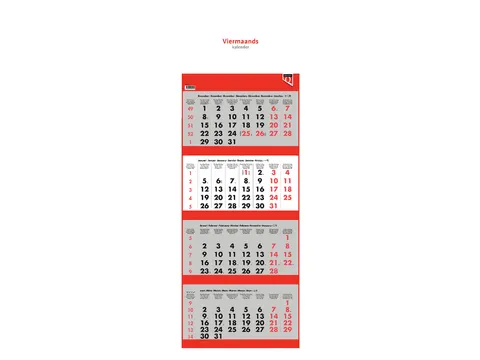 Calendrier 4 mois 2027 Quantore
