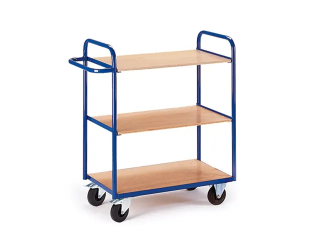 etagewagen,draagverm. 150kg,3etage(s),laadvl. LxB 1000x500mm,houtetage