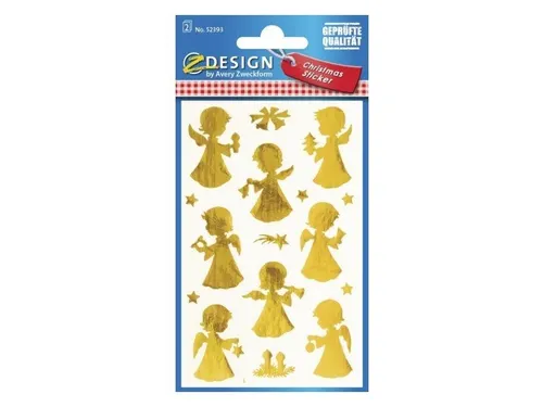 Etiket Z-design Christmas gouden engeltjes - 2 vel