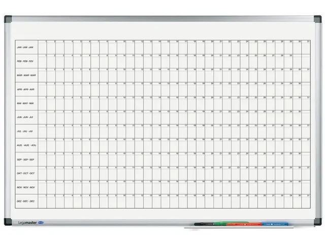 Planbord Legamaster PREMIUM jaarplanner horizontaal 60x90cm