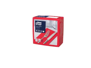 Tork 477609 Soft Dinnerservet Advanced Rood 39x39cm 1/8 vouw - 1