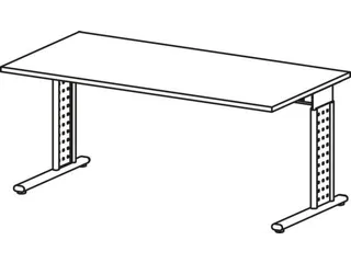 Bureau C-Poot Hxbxd 680-820X1600X800Mm Lichtgrijs - 8