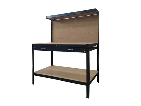 Werkbank met lade zwart 120x60x155cm WB100