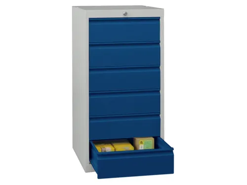 ladekast HxBxD 1000x500x600mm 6laden slot RAL7035 front RAL5010