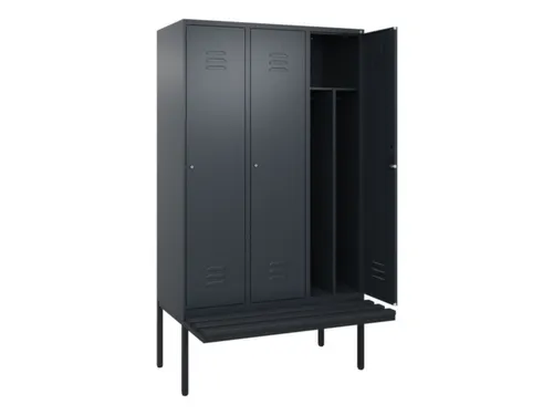 locker voor scheiding van kleding,HxBxD 2120x1200x815mm,3vak