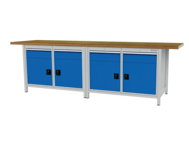 werkbank,HxBxD 860x2800x750mm,onderstel RAL9005,fronten RAL7035