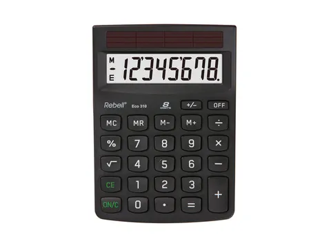 Calculator Rebell ECO 310 BX zwart desk 8 digit Blauwe Engel certifica