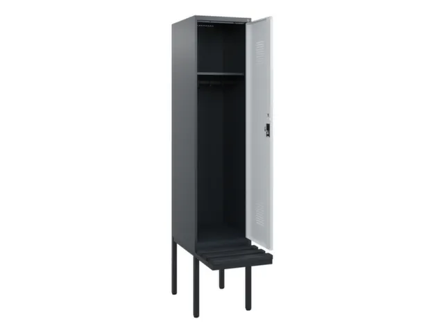 locker met bank,HxBxD 1950x400x815mm,1vak,vak B 400mm,cilinderslot