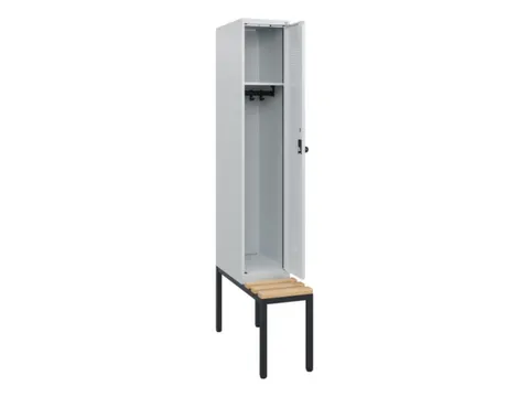 locker met bank,HxBxD 1950x300x815mm,1vak,vak B 300mm,draaigrendel