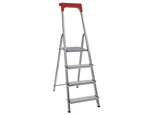 aluminium trapladder,eenzijdig,4treden,Stand H 0,78m,balk L 1,48m