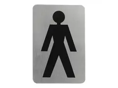 Infobord toilet Man RVS 6x11cm