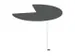 table de rallonge,haut. régl.,HxØ 720-840x1000mm,MS-gris foncé