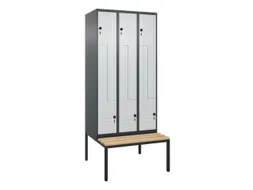 Z-garderobekast,HxBxD 2120x900x815mm,6vak,vak B 300mm,draaigrendel