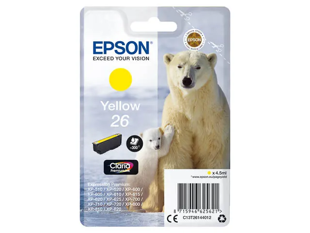 Epson 26 inktcartridge geel C13T26144012 Expression Premium