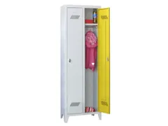 lockerkast v. kinderen,HxBxD 1600x630x500mm,2vak,RAL7035,front RAL5012