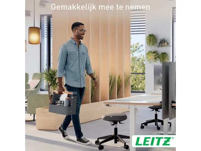 Leitz hangende draagbare bureau organizer met handvat donkergrijs