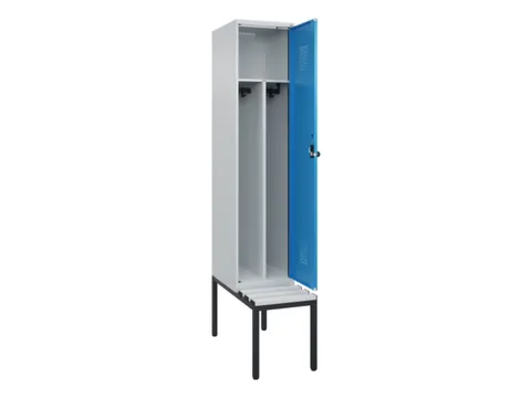 locker met bank,voor scheiding van kleding,HxBxD 2120x400x815mm,1vak